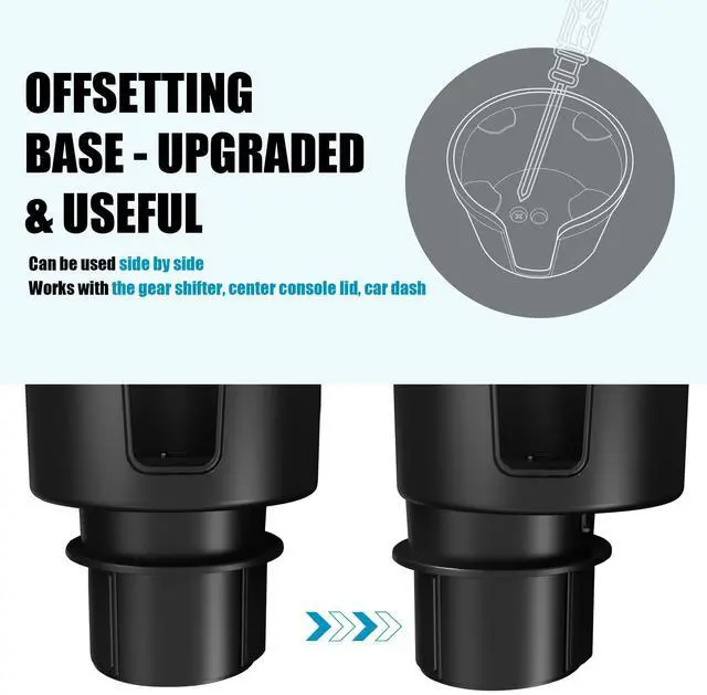 Alt view image 6 of 7 - Upgraded Car Cup Holder Expander Adapter with Offset Adjustable Base, Compatible with Yeti 14/24/36/46oz Ramblers, Hydro Flasks 32/40oz, Other Large Bottles Mugs in 3.5"-4.0", 1 Pack