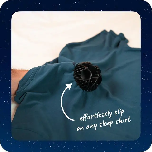 Alt view image 5 of 7 - Ball for Side Sleep Posture - Calma Clip v2 by Whole Nights, Sleep Aid for Back Snorers, Anti Snoring Device, Attaches to Any Clothes and Keeps You in a Healthy Sleeping Position