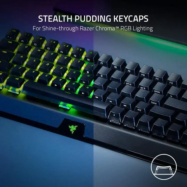 Alt view image 4 of 7 - BlackWidow V3 Mini HyperSpeed 65% Wireless Mechanical Gaming Keyboard: Green Mechanical Switches Tactile & Clicky - Phantom Pudding Keycaps - Chroma RGB - Up to 200 Hr Battery - Snap Tap