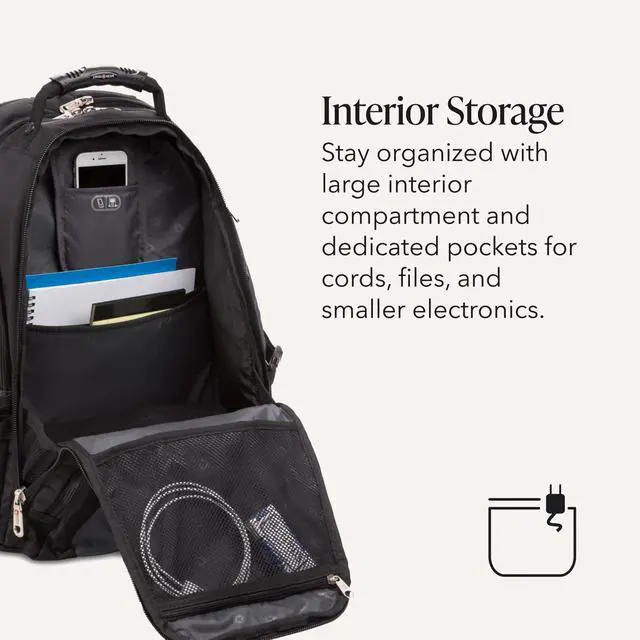 Alt view image 5 of 7 - 1900 ScanSmart Laptop Backpack, Fits Most 17-Inch Laptops, TSA-Friendly Lay-Flat Design, RFID Protection, and Tablet Pocket, Black, 31L, 18.5-Inch