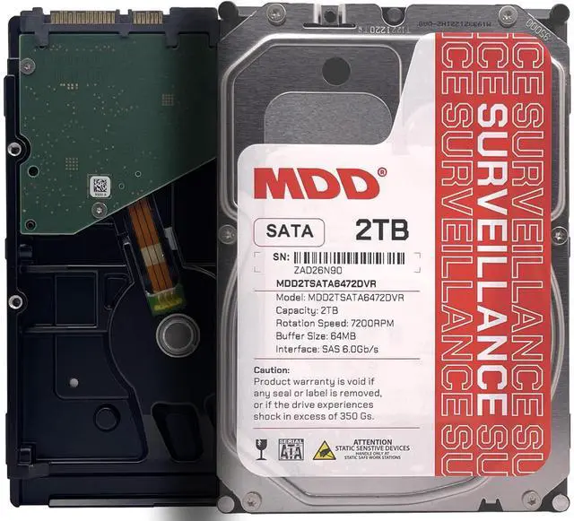 Main image of 7200RPM SATA 6.0Gb/s 3.5inch Internal Surveillence Hard Drive - MDD2TSATA6472DVR