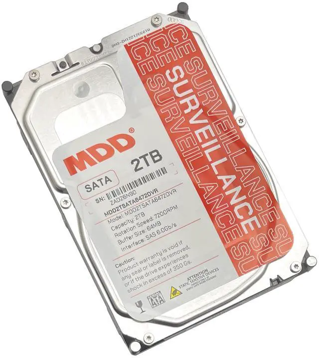 Alt view image 2 of 5 - 7200RPM SATA 6.0Gb/s 3.5inch Internal Surveillence Hard Drive - MDD2TSATA6472DVR