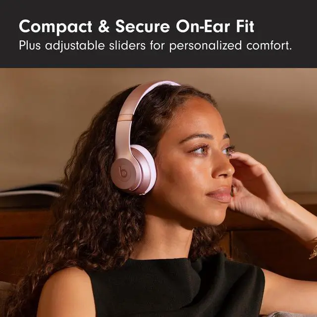 Alt view image 6 of 7 - Solo 4 - Wireless On-Ear Bluetooth Headphones, Up to 50-Hour Battery Life, Ultra-Lightweight Comfort, Powerful and Balanced Sound, Apple & Android Compatible - Amazon Exclusive Metallic Pink