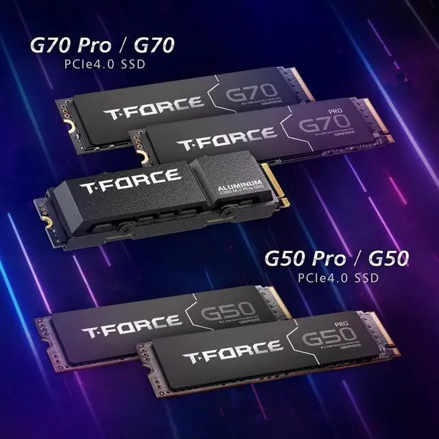 Alt view image 5 of 7 - T-Force G50 512GB SLC Caching 3D TLC NAND NVMe InnoGrit PCIe Gen4x4 M.2 2280 Gaming SSD with Ultra-Thin Graphene Heat Spreader Works with PS5 Read/Write 5000/2500 MB/s TM8FFE512G0C129