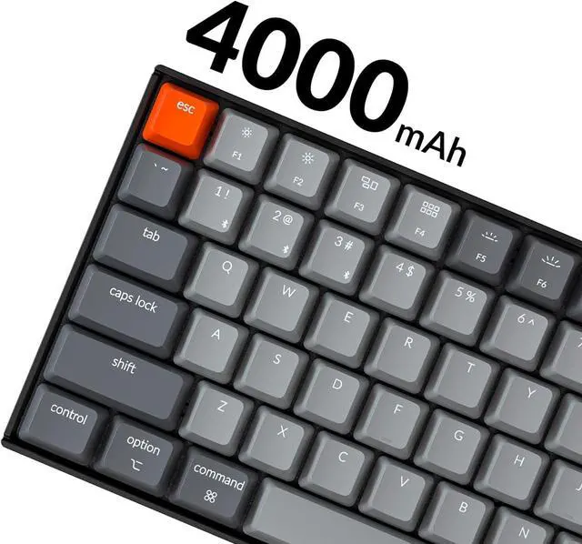Alt view image 6 of 7 - K4 96% Layout 100 Keys Wireless Bluetooth 5.1/Wired USB Mechanical Gaming Keyboard with Keychron Super Brown Switch White LED Backlight N-Key Rollover for Mac Windows PC-Version 2