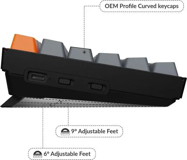 Alt view image 7 of 7 - K4 96% Layout 100 Keys Wireless Bluetooth 5.1/Wired USB Mechanical Gaming Keyboard with Keychron Super Brown Switch White LED Backlight N-Key Rollover for Mac Windows PC-Version 2