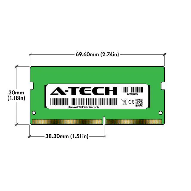 Alt view image 7 of 7 - 8GB DDR4 3200 MHz SODIMM PC4-25600 (PC4-3200AA) CL22 Non-ECC Laptop RAM Memory Module