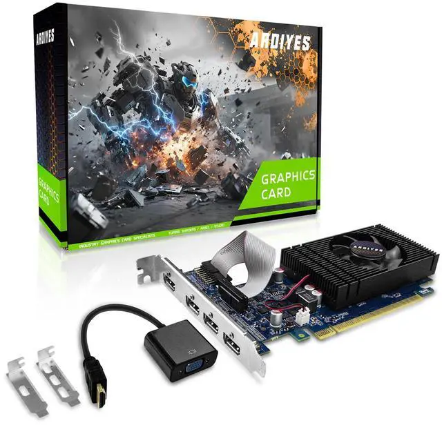Main image of GT 740 4GB GDDR5 Low Profile GPU Graphics Card, 4X HDMI Ports for Quad Multi-Monitor Setup, PCI Express 3.0 x16, Silent Cooling, Ideal for Office and Home Theater