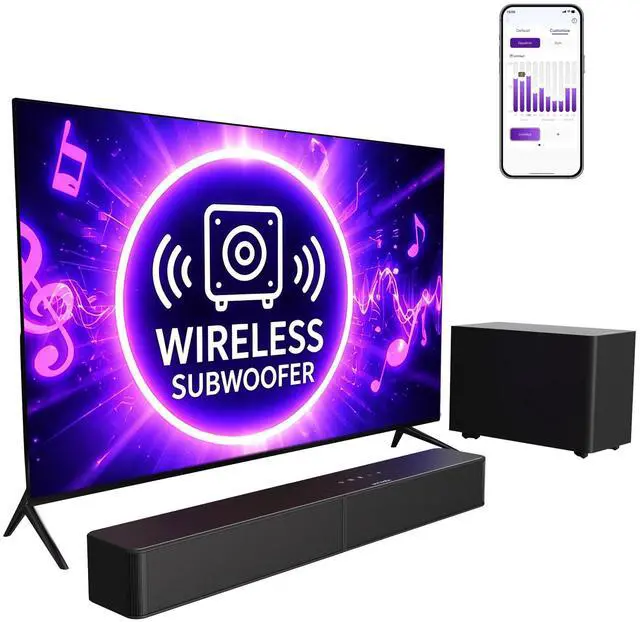 Main image of Sound Bar with Wireless Subwoofer, 240W Peak Power, VoiceMX & BassMX, App Control, 2.1ch Soundbar for Smart TV, Adjustable Bass, HDMI, Optical, Bluetooth 6.0, Poseidon M30 (2026 Model)