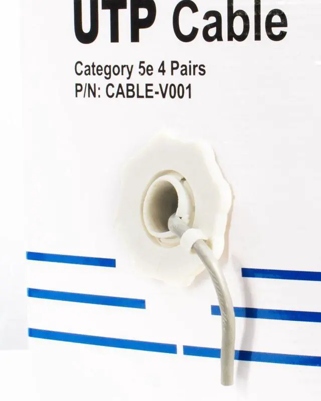 Alt view image 7 of 7 - 1,000ft Bulk Cat5e Wire, CCA Ethernet Cable, 24 AWG, UTP Pull Box, LAN Network, Gray, CABLE-V001