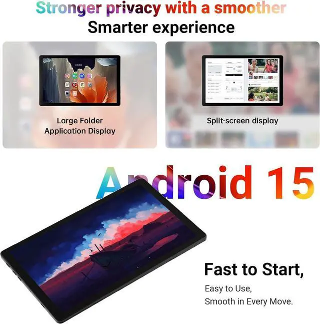 Alt view image 5 of 7 - Android 15 Tablet 10 Inch, 20GB RAM 64GB ROM 1TB Expandable, Fast WiFi 6 & BT 5.4 Electronics Tablets 5-Core, HD IPS Touchscreen, 8H+ Battery, 2*Camera Tablet for Kids & Adults, Gift, Streaming, Work
