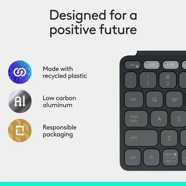 Alt view image 7 of 7 - Keys-to-GO 2 Portable Bluetooth Tablet Keyboard with Built-in Cover, Slim & Compact Wireless Keyboard for Windows, Android, Linux, iPad, iPhone, Mac, Apple TV - Graphite