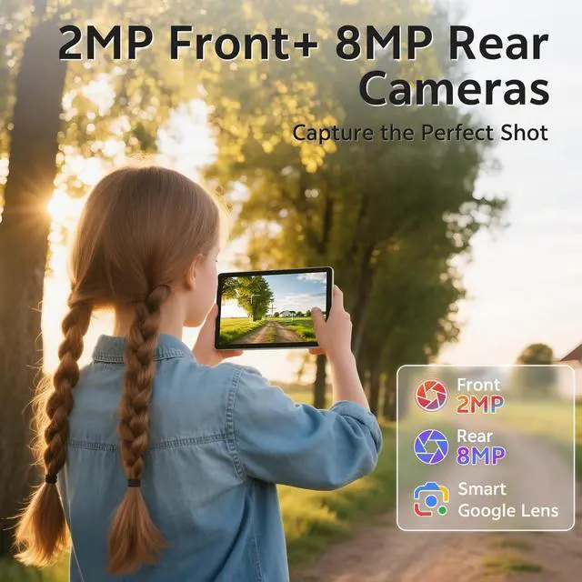 Alt view image 6 of 7 - Android Tablet 10 Inch, Android 16 Tablet for Kids Adults, 20GB RAM 32GB Storage 1TB Expandable, Dual Cameras 8MP 2MP, 6000mAh Dual Speakers WiFi 6, Gray