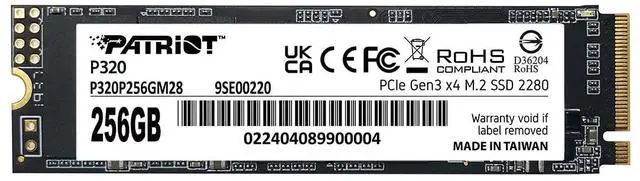 Main image of P320 256GB Internal SSD - NVMe PCIe Gen 3x4 - M.2 2280 - Solid State Drive - P320P256GM28