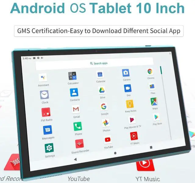 Alt view image 7 of 7 - Tablet 10 Inch Tablet With Case Stylus Android 15 Tablets 8GB RAM 32GB ROM Support 1TB Expansion 6000mah Battery 10.1" IPS HD Touchscreen 2MP+8MP Dual Camera WIFI-6 Bluetooth5.0 Tablets