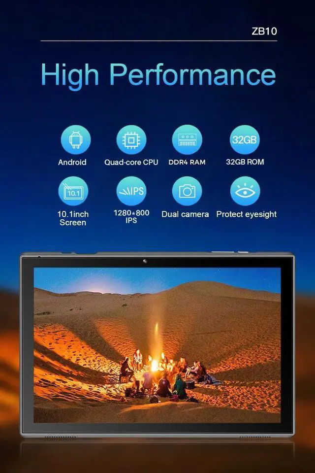 Alt view image 7 of 7 - 10 inch Tablet Android 15 Tablet PC, 10.1" Android Tablets DDR4 8GB RAM 32GB ROM 2MP+8MP Dual Camera 5G WiFi-6 BT Support 1TB Expand 10 in IPS 6000mAh Battery Powerful Performance Tablets (Gray)