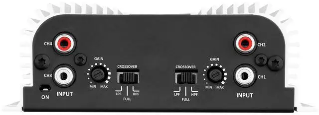 Alt view image 5 of 7 - TS 400x4 400 watts RMS 4 Channels Full Range Car Audio Amplifier, 2 Bridged Channels, RCA Input Class D, Output Power, Multichannel Amplifier System, Small - TS400X4