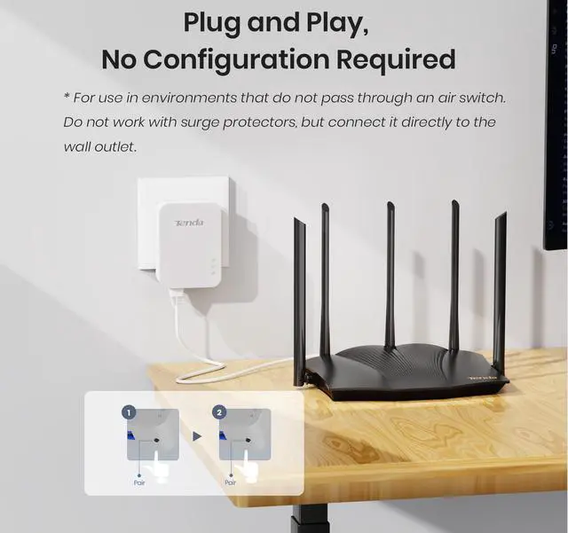 Alt view image 5 of 7 - AV1000 Powerline Adapter Kit with Gigabit Ports, Powerline Extender, Plug and Play, for HD/3D/4K Video Streaming and Gaming (PH3)