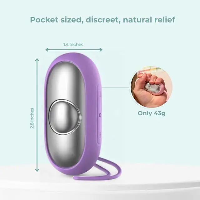 Alt view image 4 of 6 - Glowco Sleep Aid Device Handheld Microcurrent Relaxation Tool, Supports Calm, Focus & Gentle Relief, USB Rechargeable, Portable Wellness Device for Adults & Kids | Purple Calm Carry