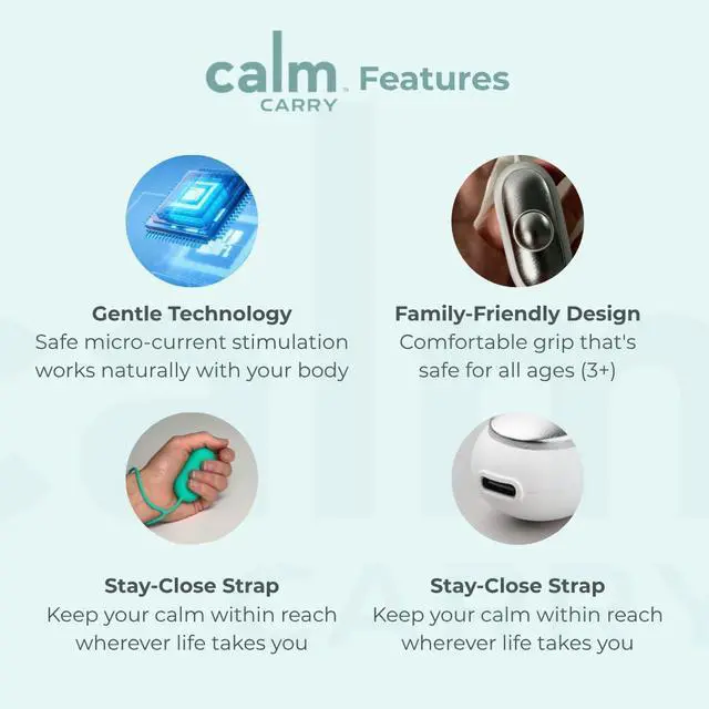 Alt view image 5 of 6 - Glowco Sleep Aid Device Handheld Microcurrent Relaxation Tool, Supports Calm, Focus & Gentle Relief, USB Rechargeable, Portable Wellness Device for Adults & Kids | Purple Calm Carry