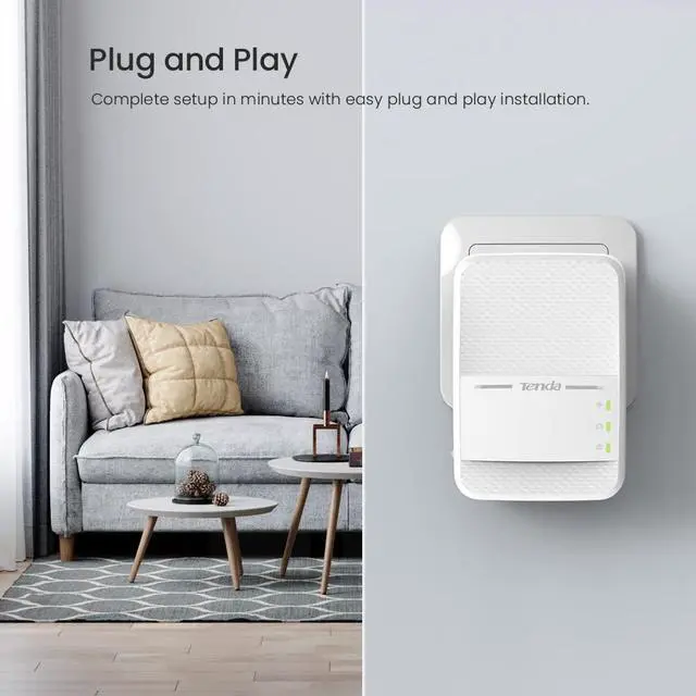 Alt view image 6 of 7 - AV1000 WiFi Powerline Adapter Kit with Gigabit Ports, Powerline Extender with AC650 Dual Band WiFi, Plug and Play, for HD/3D/4K Video Streaming and Gaming (PH10)