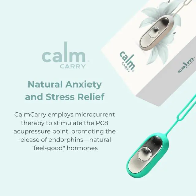 Alt view image 2 of 7 - CalmCarry Sleep Aid Device Handheld Microcurrent Relaxation Tool, Supports Calm, Focus & Gentle Relief, USB Rechargeable, Portable Wellness Device for Adults & Kids | Teal Calm Carry