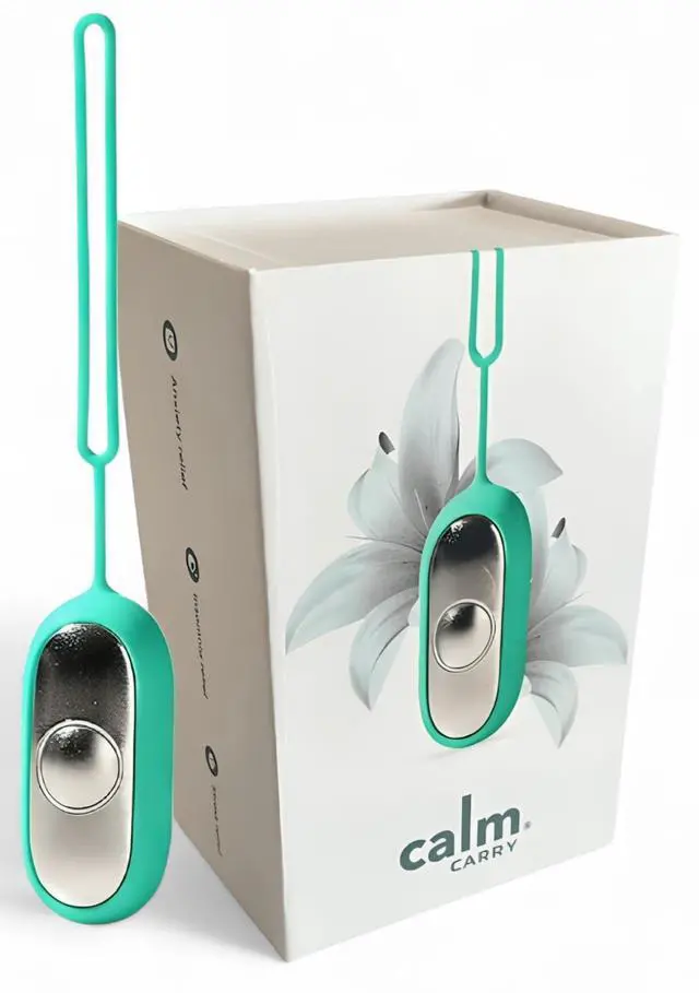 Main image of CalmCarry Sleep Aid Device Handheld Microcurrent Relaxation Tool, Supports Calm, Focus & Gentle Relief, USB Rechargeable, Portable Wellness Device for Adults & Kids | Teal Calm Carry