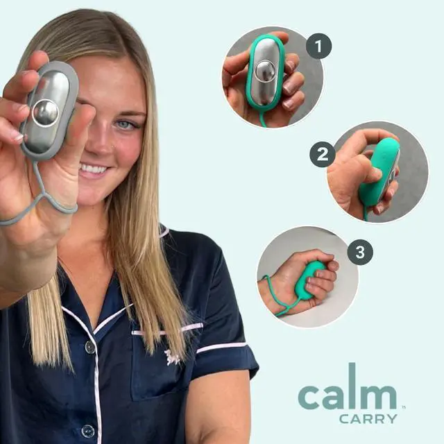 Alt view image 4 of 7 - CalmCarry Sleep Aid Device Handheld Microcurrent Relaxation Tool, Supports Calm, Focus & Gentle Relief, USB Rechargeable, Portable Wellness Device for Adults & Kids | Gray Calm Carry