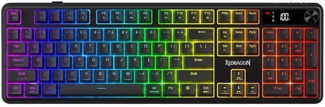 Main image of K526 PRO RGB Wireless Membrane Gaming Keyboard, 104 Keys Mechanical-Feel Keyboard w/LED Info Display, Media/Backlit Knob Control, Smooth Linear Switch & Software Supported