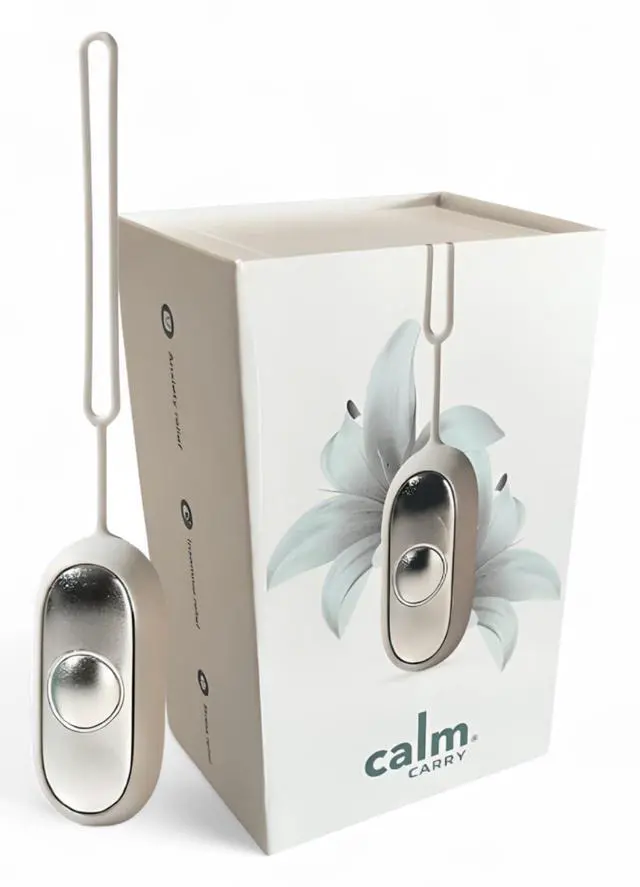 Main image of CalmCarry Sleep Aid Device Handheld Microcurrent Relaxation Tool, Supports Calm, Focus & Gentle Relief, USB Rechargeable, Portable Wellness Device for Adults & Kids | Gray Calm Carry