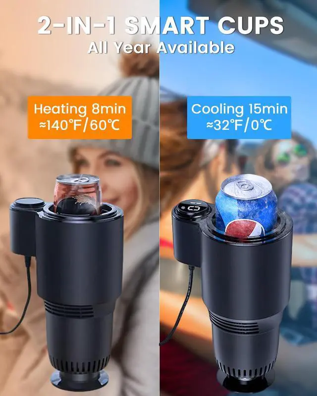 Alt view image 3 of 7 - 2-in-1 Car Cup Cooler & Warmer for Water Coffee Drinks All Year Useful, Summer Accessories of 12V Plug in Smar Cooler Cup for Car SUV Van Pickup Truck RV Vehicle Cup Holders