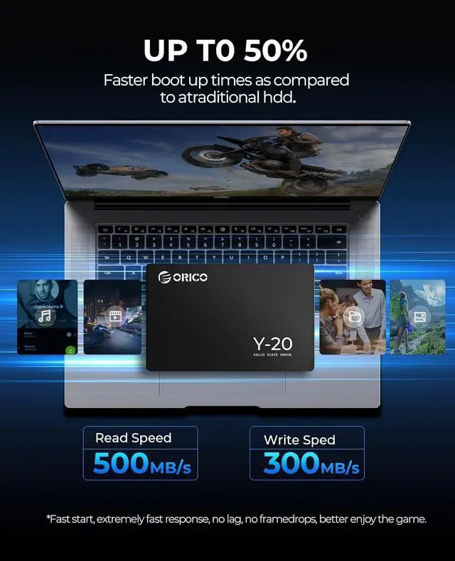Alt view image 2 of 6 - 128GB SATA SSD 2.5 Inch Internal Solid State Drive, Read Speed up to 500MB/s, SATA III 6Gbps for Desktop Laptop NAS DIY External Drive - Y20