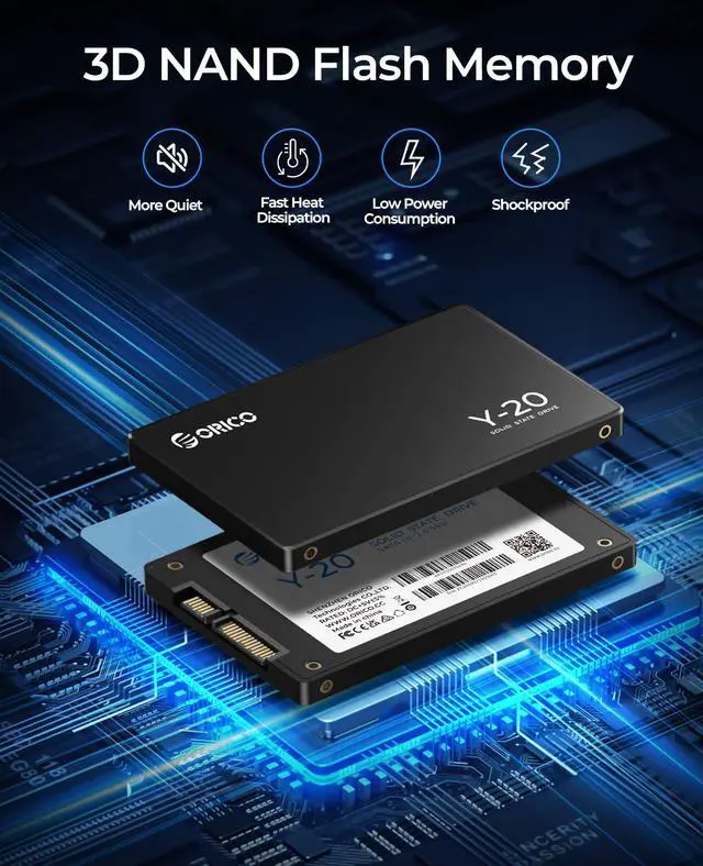 Alt view image 5 of 6 - 128GB SATA SSD 2.5 Inch Internal Solid State Drive, Read Speed up to 500MB/s, SATA III 6Gbps for Desktop Laptop NAS DIY External Drive - Y20