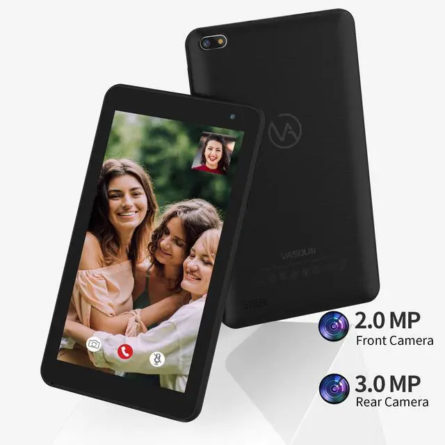 Alt view image 4 of 6 - 7 Inch Tablet, Android Reading Tablet with 32GB Storage (Expandable to 512GB), Quad-Core Processor, 7" HD IPS Display (1024x600), Dual Cameras, Wi-Fi, Bluetooth, Lightweight Portable Design, Black