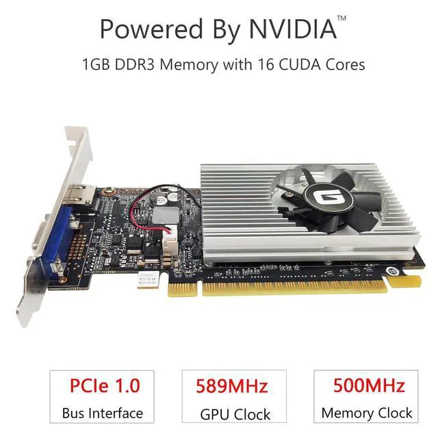 Alt view image 2 of 6 - GeForce GT 210 1024 MB DDR3 Low Profile Graphics Card, PCI Express 1.0 x16, Entry Level GPU for PC, SFF and HTPC (HDMI/VGA)