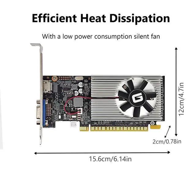 Alt view image 3 of 6 - GeForce GT 210 1024 MB DDR3 Low Profile Graphics Card, PCI Express 1.0 x16, Entry Level GPU for PC, SFF and HTPC (HDMI/VGA)