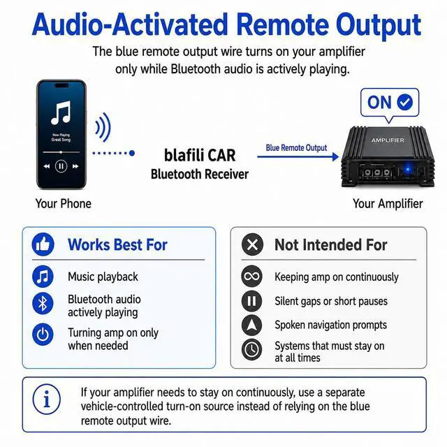 Alt view image 3 of 7 - CAR Bluetooth 5.2 Receiver aptX Adaptive, aptX HD, AAC, SBC 12V/24V Compatible, Remote Trigger, Stereo RCA Output Wireless A2DP Adapter for Car, Truck, Marine, Powersport Audio Systems