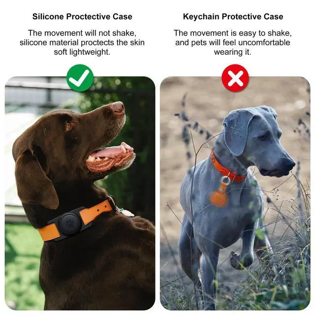 Alt view image 7 of 7 - for Airtag Dog Collar Holder 2 Pack,Waterproof Dog Collar Holder for Apple AirTag(Gen 1 & 2),Silicone Air Tags Case for Dog Collars(Black)