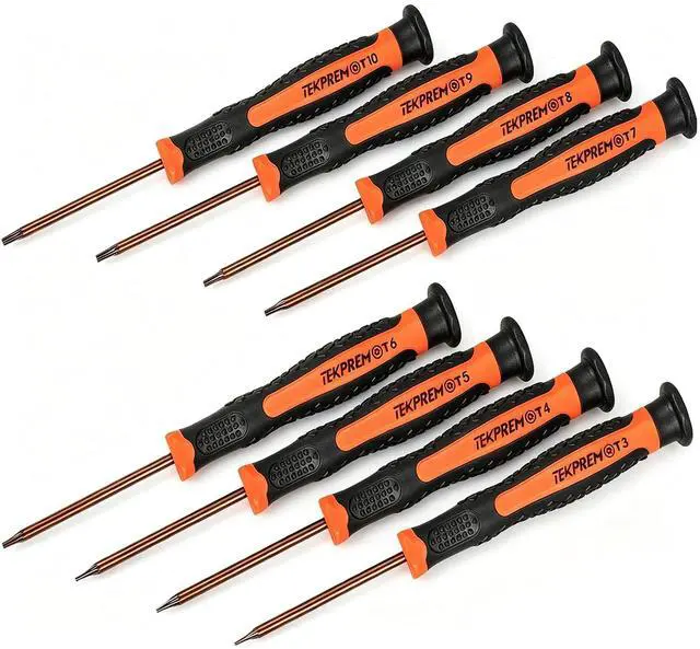 Main image of 8 in 1 Small Torx Screwdriver Set with T3 T4 T5 T6 T7 T8 T9 T10 Torx Security Bits,Complete Star Repair Kit for Apple,Macbook,Mac mini,Xbox one, Xbox360,PS3,PS4,PS5,Computer and Pocket Knives