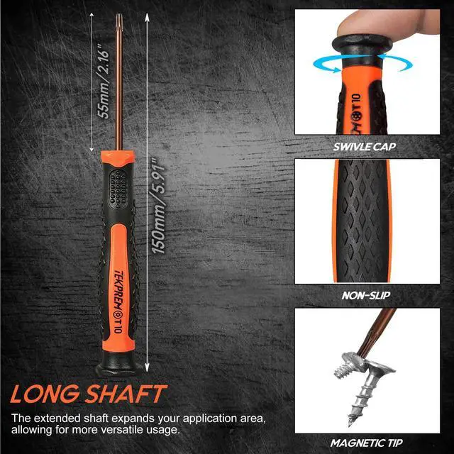Alt view image 5 of 7 - 8 in 1 Small Torx Screwdriver Set with T3 T4 T5 T6 T7 T8 T9 T10 Torx Security Bits,Complete Star Repair Kit for Apple,Macbook,Mac mini,Xbox one, Xbox360,PS3,PS4,PS5,Computer and Pocket Knives