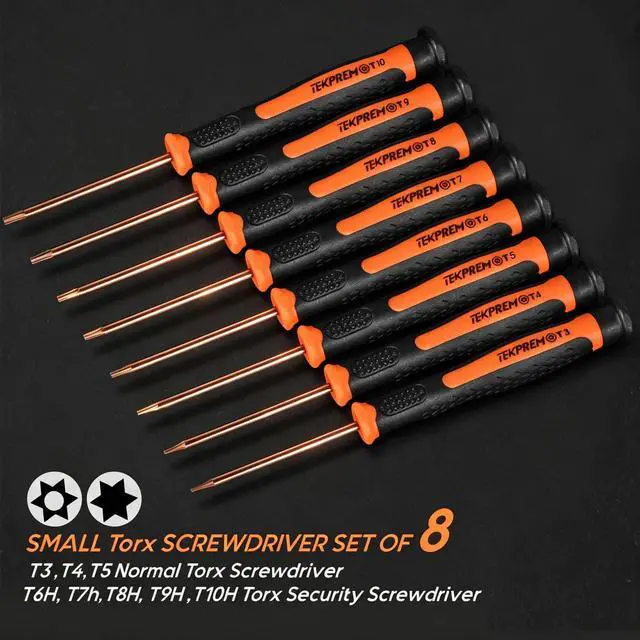 Alt view image 6 of 7 - 8 in 1 Small Torx Screwdriver Set with T3 T4 T5 T6 T7 T8 T9 T10 Torx Security Bits,Complete Star Repair Kit for Apple,Macbook,Mac mini,Xbox one, Xbox360,PS3,PS4,PS5,Computer and Pocket Knives