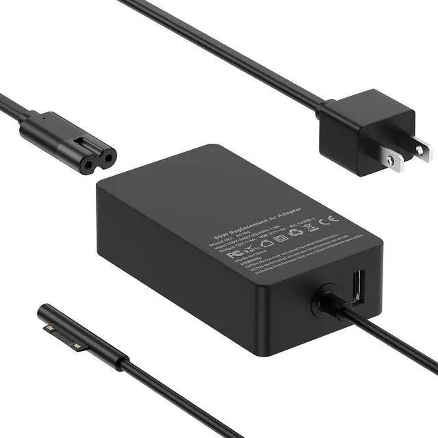 Main image of 65W Surface Pro Laptop Charger Power Supply Adapter for Microsoft Surface Pro 11/10/9/8/7+/7/6/5/4/3, Surface Laptop, Surface Book, Surface Go, Surface Laptop Go, with 6.2 Ft Power Cord