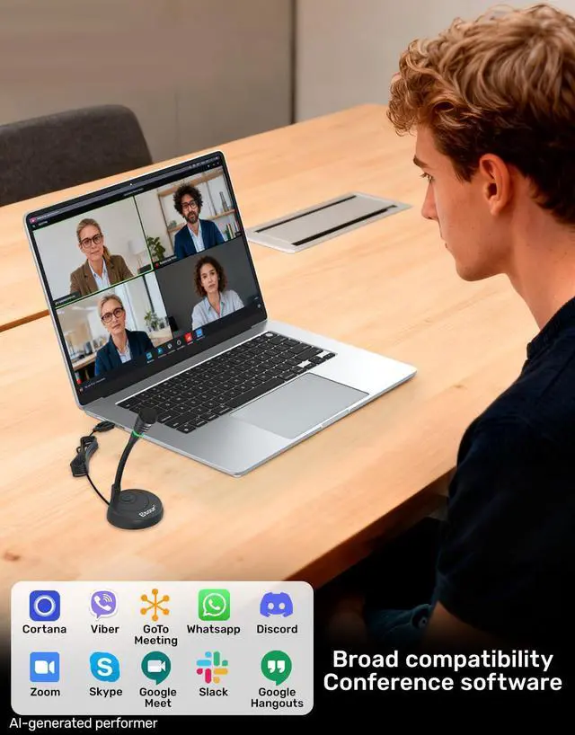 Alt view image 2 of 7 - Mic for Mac mini m4, USB C Microphone, Plug &Play Desktop Cardioid Condenser External Small Computer Mic for Laptop, Mute Button, for Windows, MacBook Pro/Air, for Recording, Dictation/Meeting