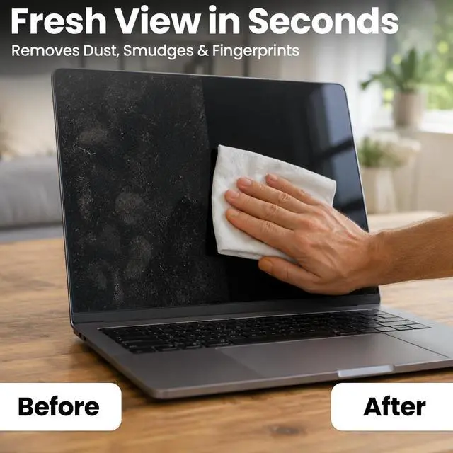 Alt view image 5 of 7 - Screen Wipes (150 Pack) - Electronic Wipes, Computer Screen Cleaner Wipes for Electronics | Computer Screen Wipes Phone Wipes & Lens Wipes for PC, Laptop, Phone, Car & More - Microfiber Included