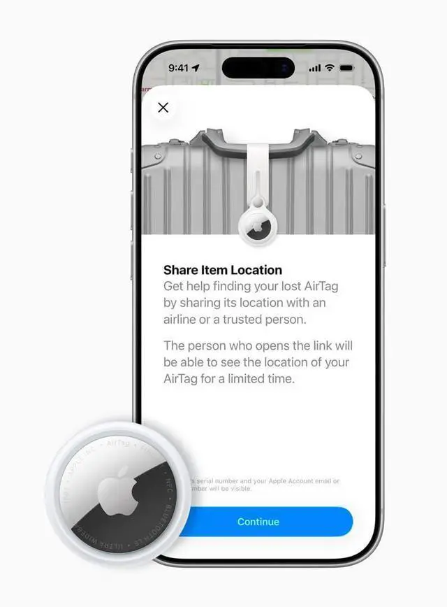 Alt view image 6 of 7 - AirTag (2nd Generation): Tracker for Keychain, Wallet, and More; Locator with Sound; Simple One-Tap Setup with iPhone or iPad; Key Finder with up to 1.5X Precision Finding Range