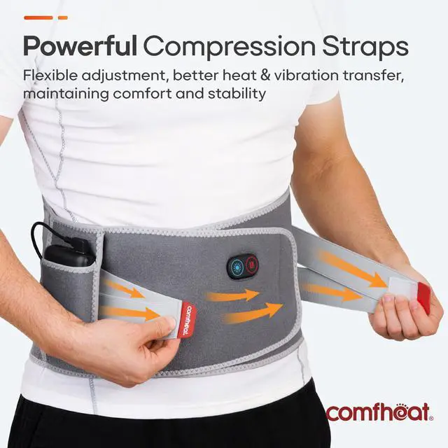 Alt view image 6 of 7 - Cordless Back Heating Pad with Vibration Massage for Pain Relief, Portable Lower Back Massager Wearable Heat Brace 10000mAh Battery Powered for Lumbar, Sciatica Pain for Mom Dad