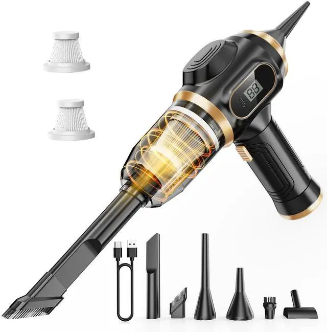 Main image of Portable Car Vacuum Cordless Mini Handheld Vacuums Cleaner Rechargeable with LCD Display and Multi-Nozzles, High Power Hand held Cleaners for Car, Home, Office, Sofa, Pet Hair,Keyboard
