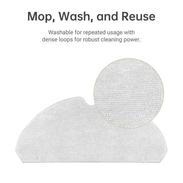 Alt view image 2 of 5 - Wet Mopping Pads Compatible with D10s Pro Robot Vacuum, Replacement Mop Cloths for Mopping Floor(2PCS)