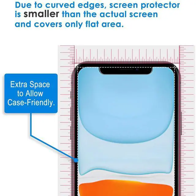 Alt view image 2 of 3 - Screen Protector for iPhone 11 and iPhone XR 6.1-Inch, Tempered Glass Film, 2-Pack