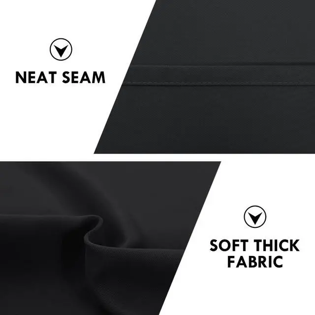 Alt view image 6 of 7 - Blackout Curtains Thermal Insulated, Energy Saving & Noise Reducing Bedroom and Living Room Curtains, Black, W 42x L 63 Inch, Set of 2 Rod Pocket Curtain Panels